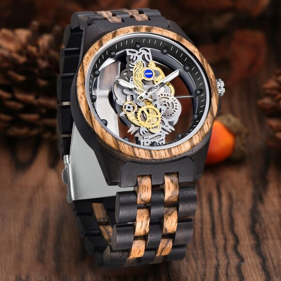Lightweight Wooden Watch Men Analoge Quartz Natural Wood Timepiece Casual Gift - Picture 2 of 8